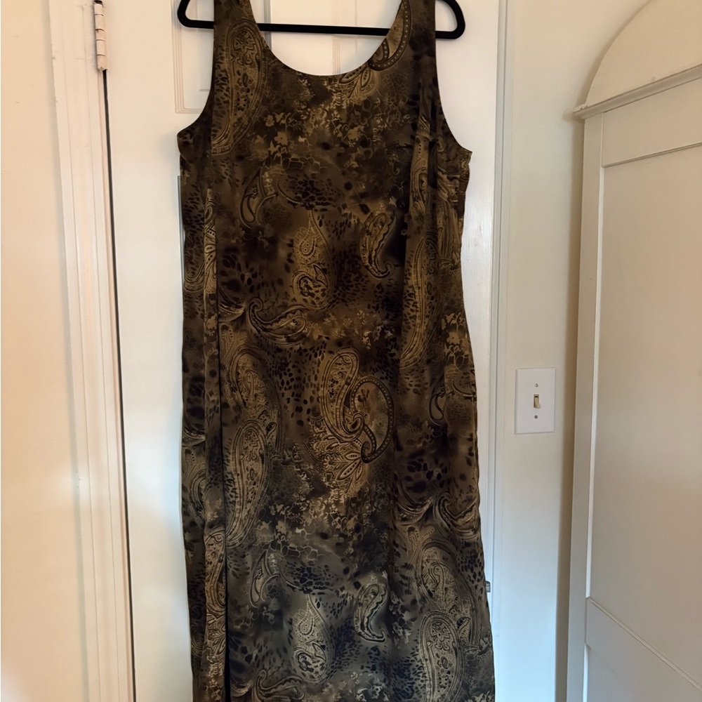 90s Paisley Print Maxi Dress
